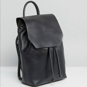 ASOS Design leather mini drawstring backpack